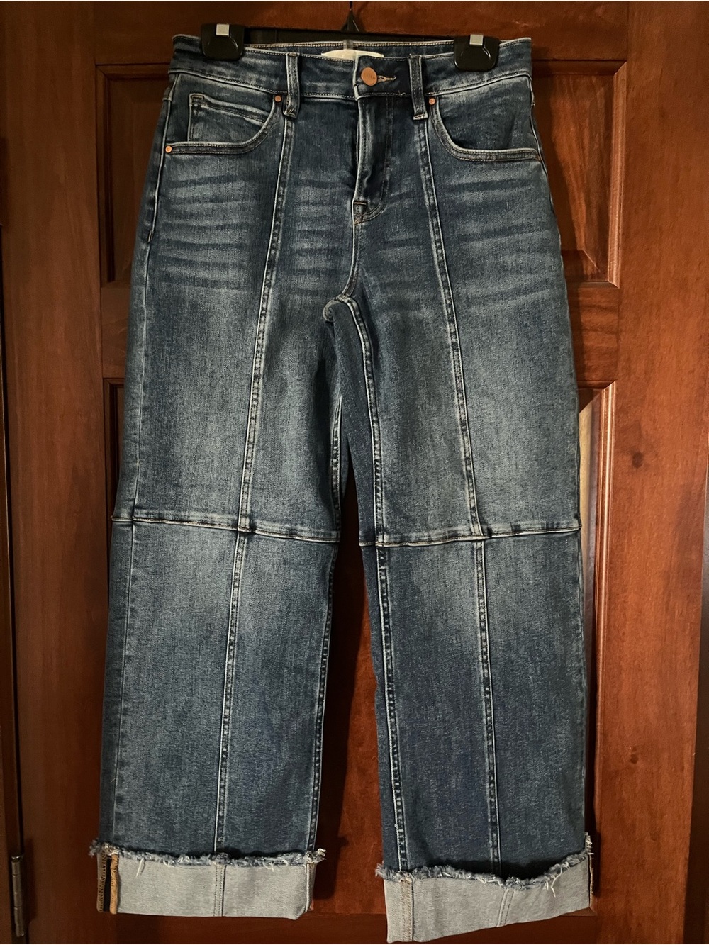 Women’s Ankle Length Panel Seamed Jeans - Wide Leg